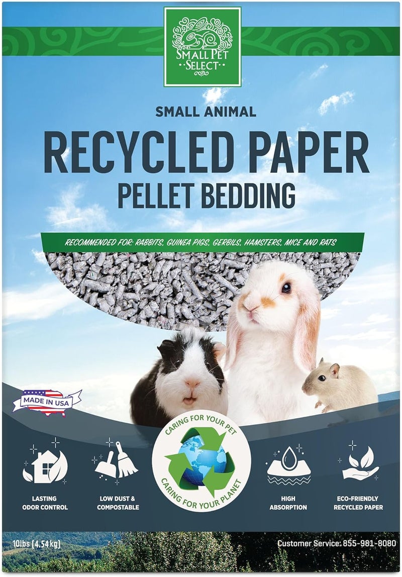 Small Pet Select Recycled Paper Pellet Bedding, Litter for Rabbit, Guinea Pig, Hamster, Bunny and Other Small Animals, 10lb - Image 3